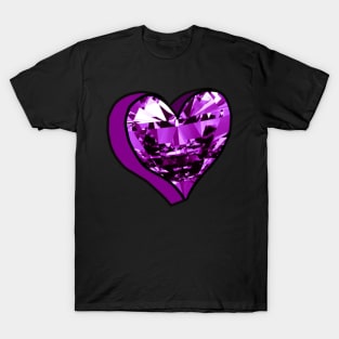 Purple Diamond Love Heart T-Shirt